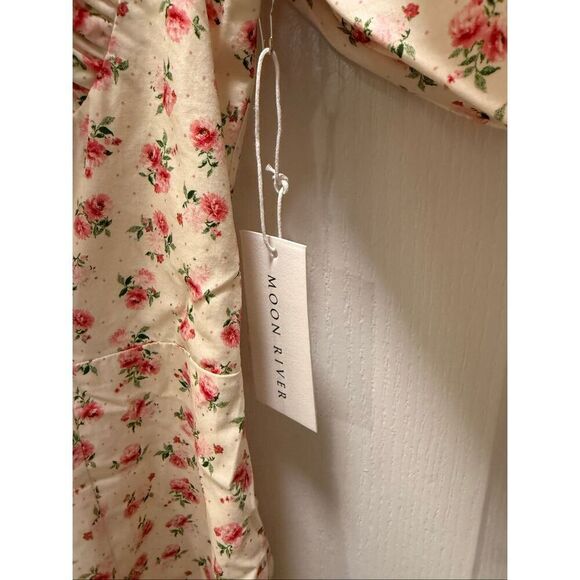 MOON RIVER Women's SWEETHEART NECK PUFF SLEEVE MIDI DRESS. Size S NWT NWT - Picture 6 of 6